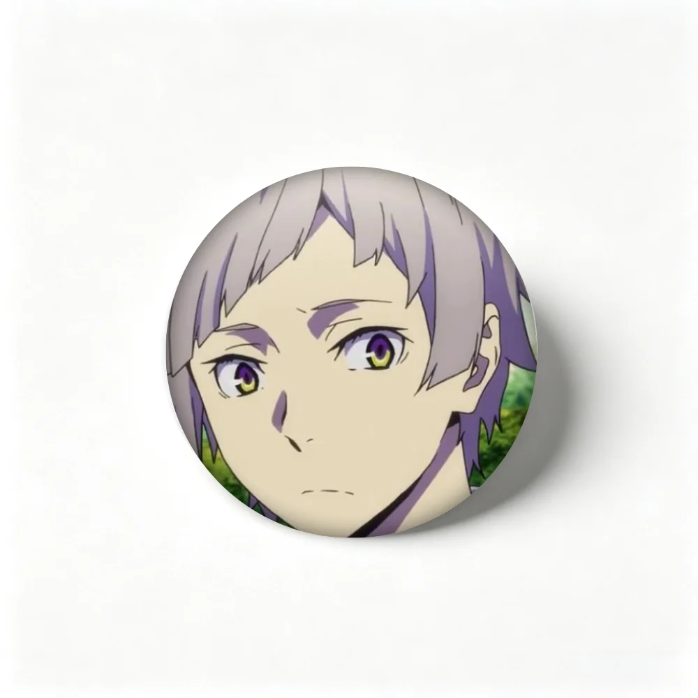 Handmade Creative Brooch Pin 32mm 44mm 58mm Tinplate Badge, Atsushi Nakajima Anime Character Lapel Pin, Clothing Gift Accessory
