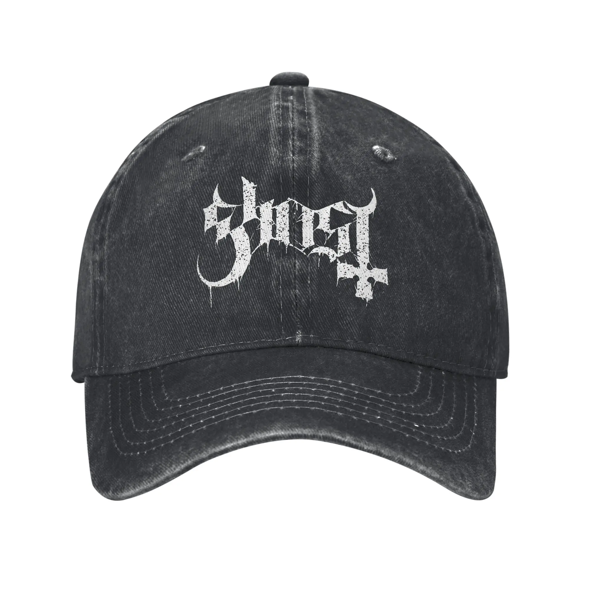 

Fashion Ghost Band Logo Baseball Cap for Men Women Distressed Washed Snapback Hat Outdoor Workouts Adjustable Fit Hats Cap