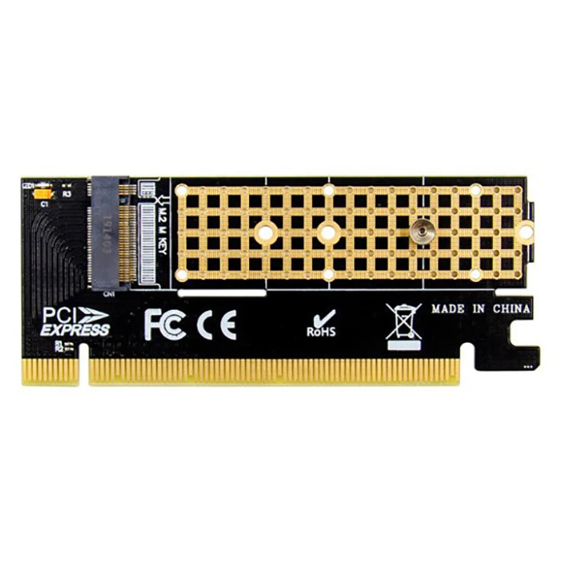 

Карта адаптера M.2 в PCIE x16 Адаптер конвертации Pci-e в m.2 Адаптер NVMe SSD Адаптер m2 M Key Интерфейс PCI Express 3.0 x4 Размер 2230-2280