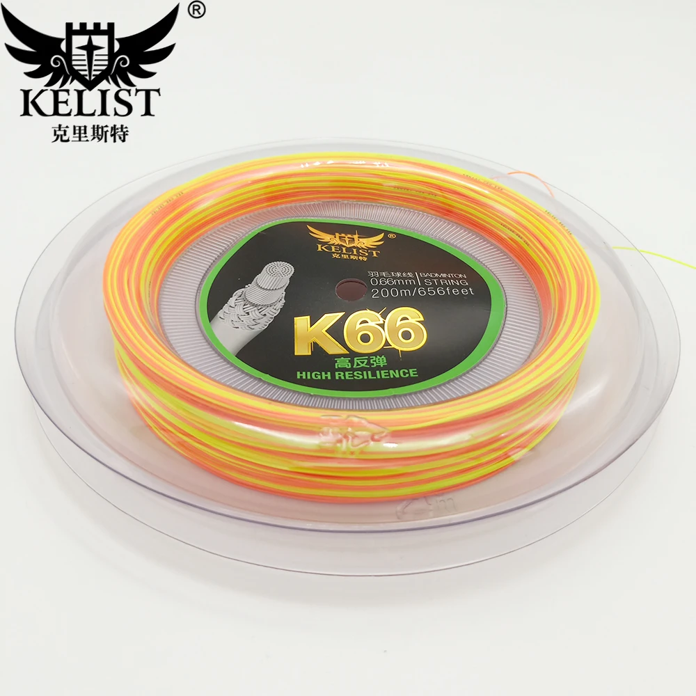 Carretel Badminton String, China Fábrica, Marca Popular, KELIST PRO 66, 0.66mm, 200m, OEM, bom preço