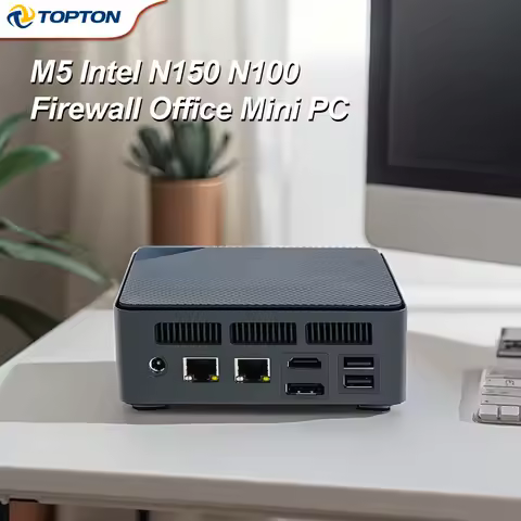 Office Mini PC M5 Intel N150 N100 2xi226-V 2.5G LAN DDR5 4800MHz PCIE3.0x4 SSD NUC Mini Computer Windows 11 WiFi Firewall Router