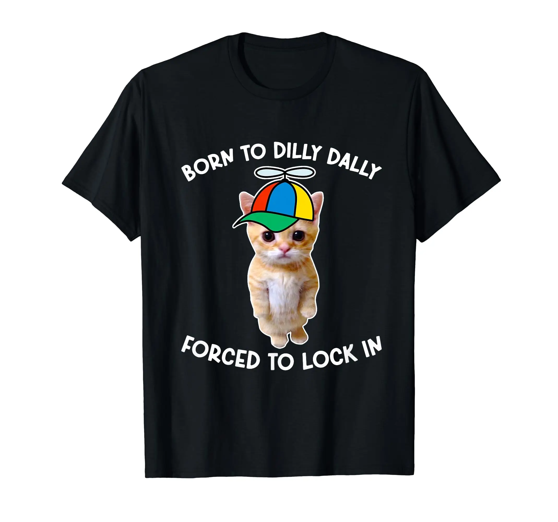 

Born To Dilly Dally Forced To Lock In Funny Cat T-Shirt Classic Logo T Shirt and Stickers, Unisex Adult T Shirt Collection