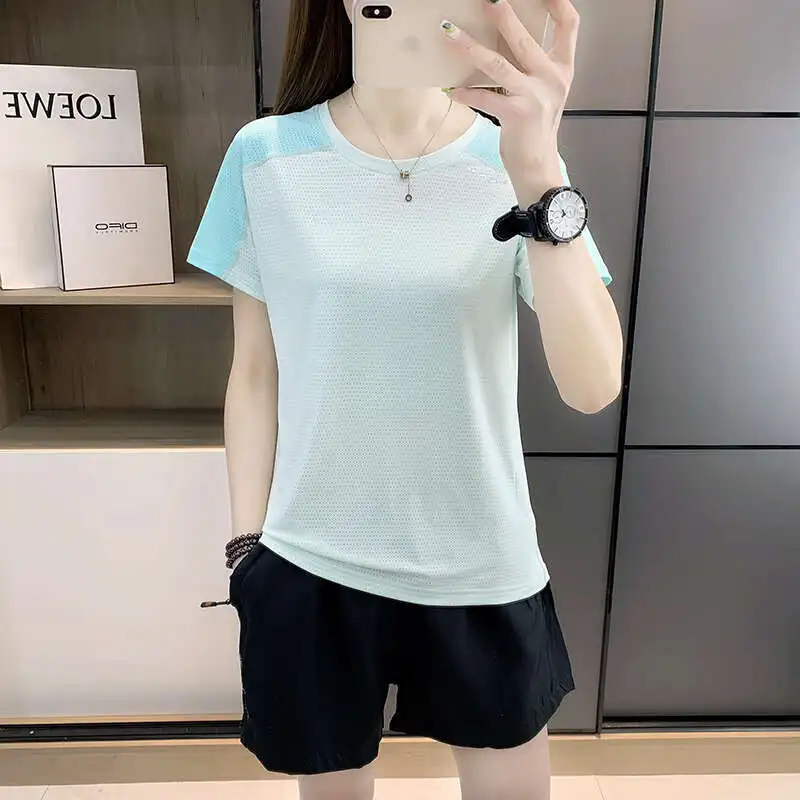 Flash Delivery [Main Promotion Set] 2024 New Quick Drying Breathable Outdoor Sports Fitness Short Sleeve Round Neck T-Shirt Ice