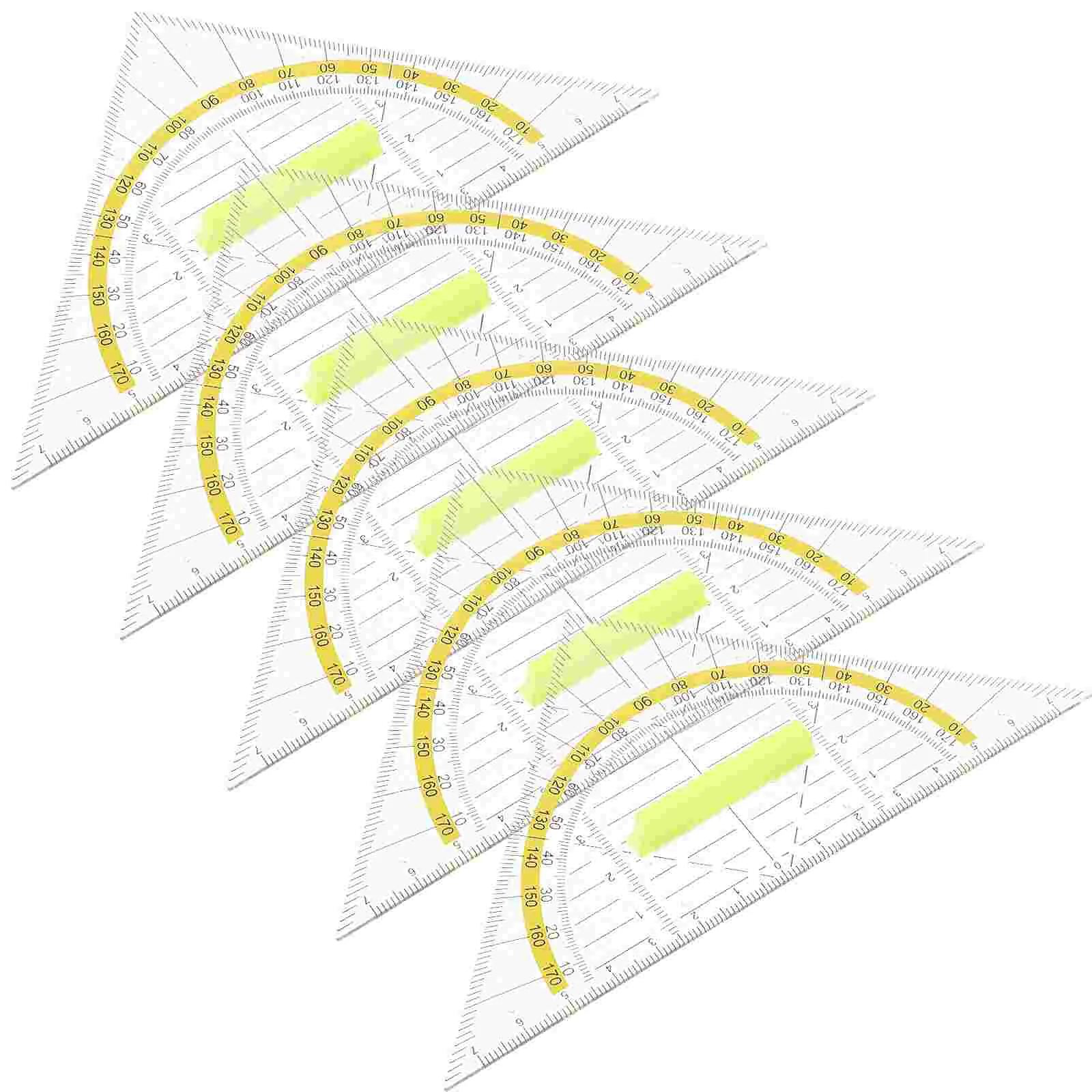 5 Stuks Geometrie Linialen Gereedschap Tekening Driehoek Linialen Plastic Maat Linialen