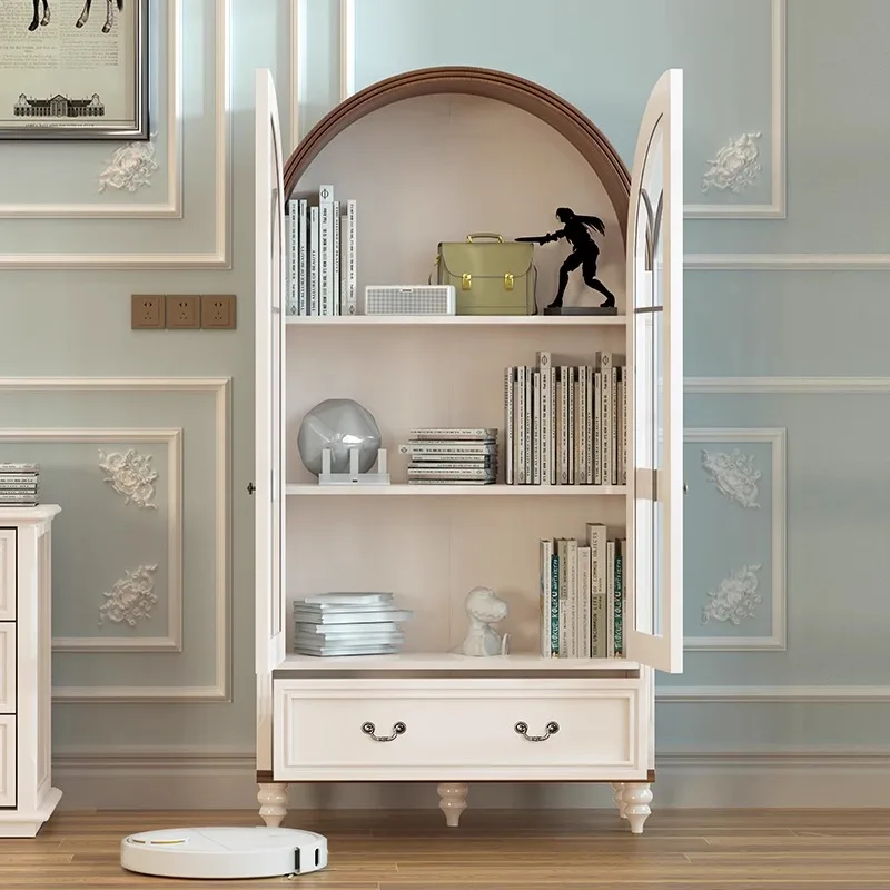 

Glass door arched display case bookcase low bookcase