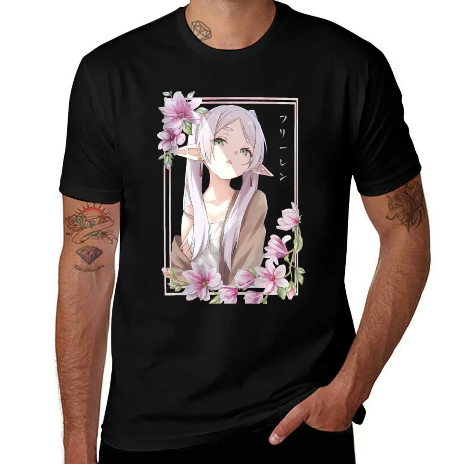 

Sousou No Frieren Flowers T-Shirt t shirt custom print t shirt man luxury funny t shirts dark humor T-Shirt