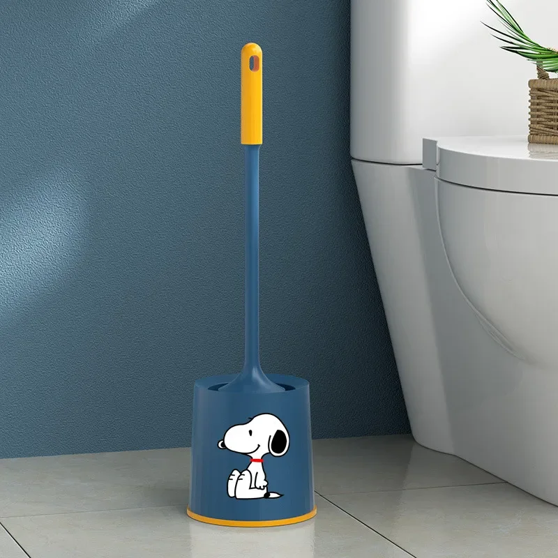 Snoopy Household Toilet Brush No Blind Spots Bathroom Long Handle Brush Toilet Brush with Base Storage No Need To Punch Holes