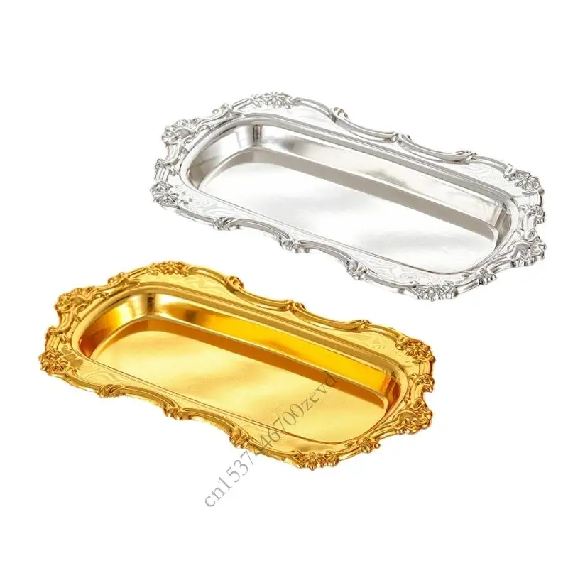 

Elegant Wrought Iron Serving Tray For Cakes Dessert With Nonslip Base Storage Tray Home Decoration P9YB