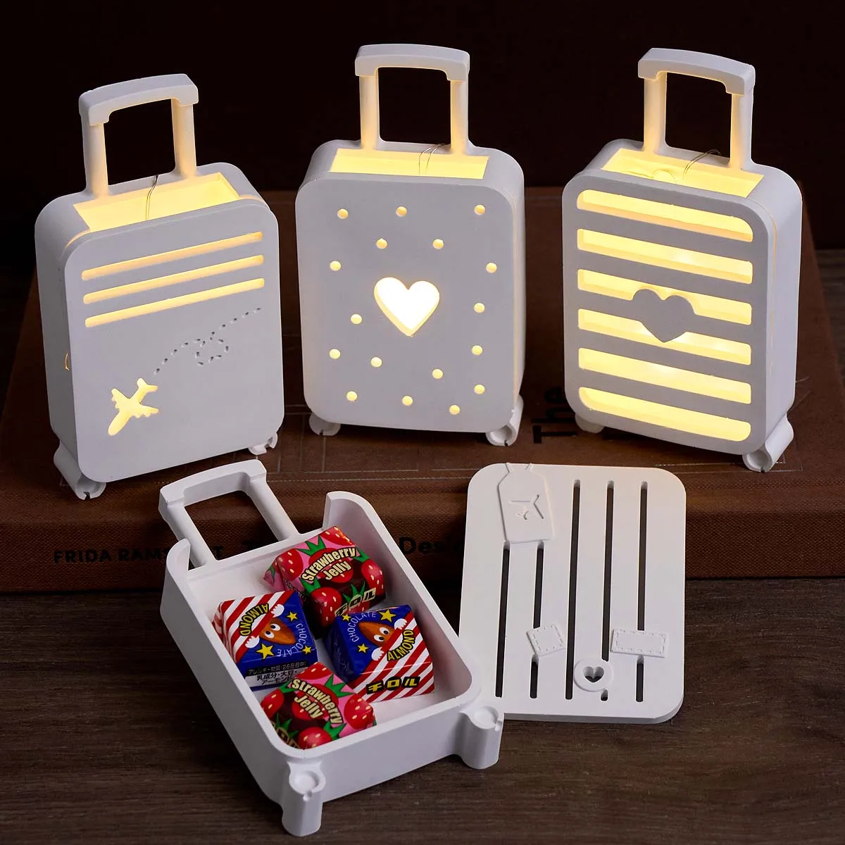 Maleta creativa, caja de regalo, molde de silicona con espejo, lámpara hueca hecha a mano, moldes de fundición de silueta, fabricación artesanal de resina de yeso