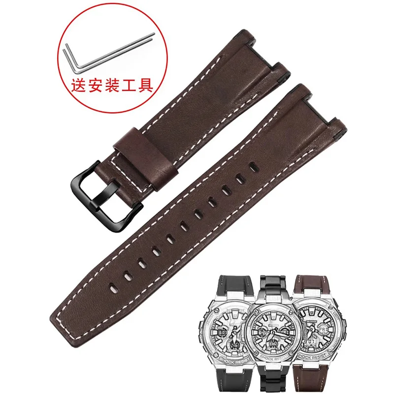 Для Casio GST-B100 GST-W120L 130L 310 300 GST-S130/S110/S120 нейлоновый ремешок из натуральной кожи с стальным сердцем, ремешок для часов с инструментами