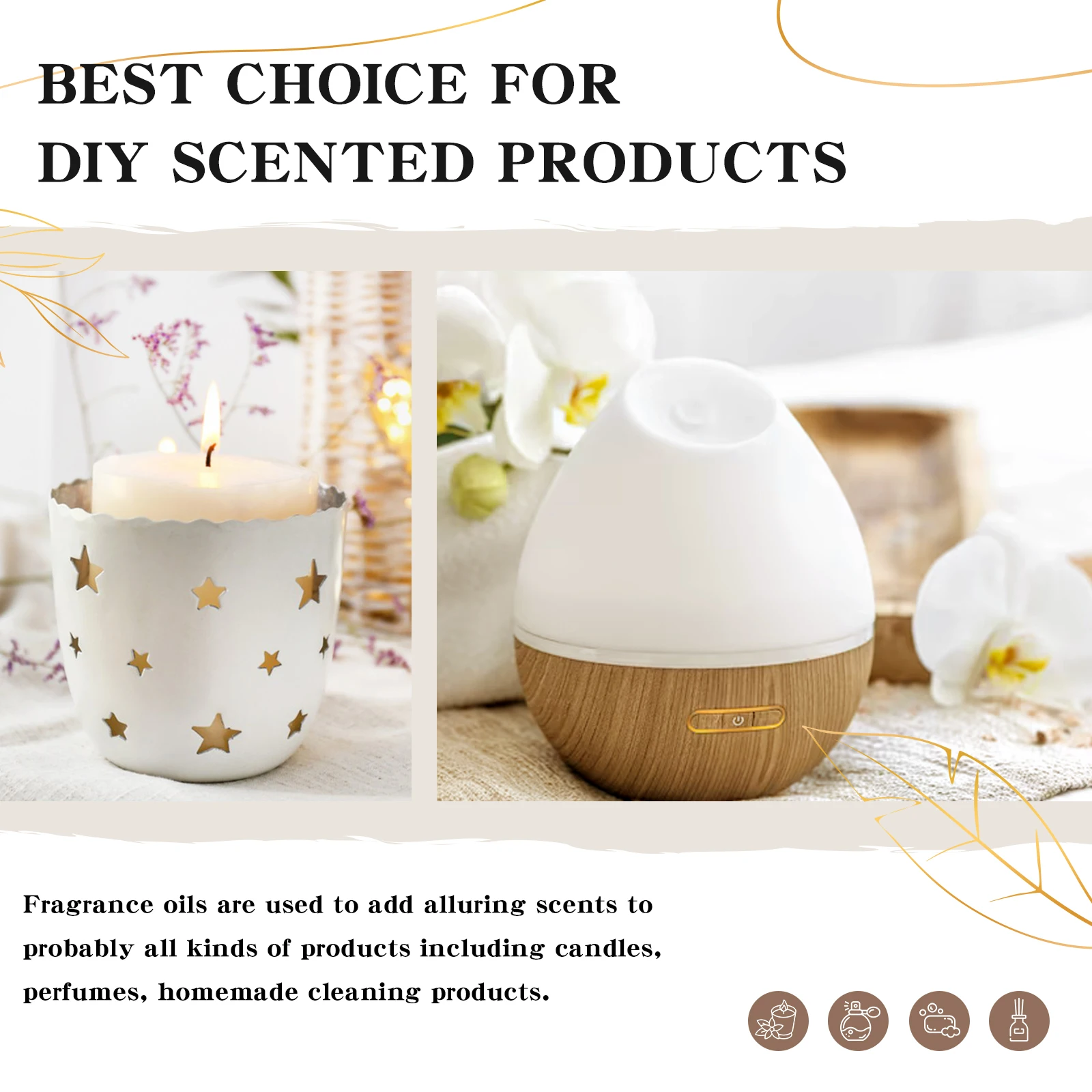 EUQEE 60ml/2.02fl.oz Gardenia Fragrance Oil for Humidifier Diffuser Soaps Candle Making Air Freshener