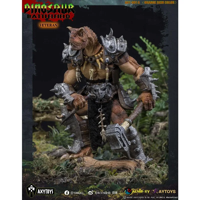 AXYTOYS Originele Dinosaurus Battlefield Vleesetende Bull Dragon Oranje Veteraan Gezamenlijke Eindproduct Beweegbare Orc Beeldje Model