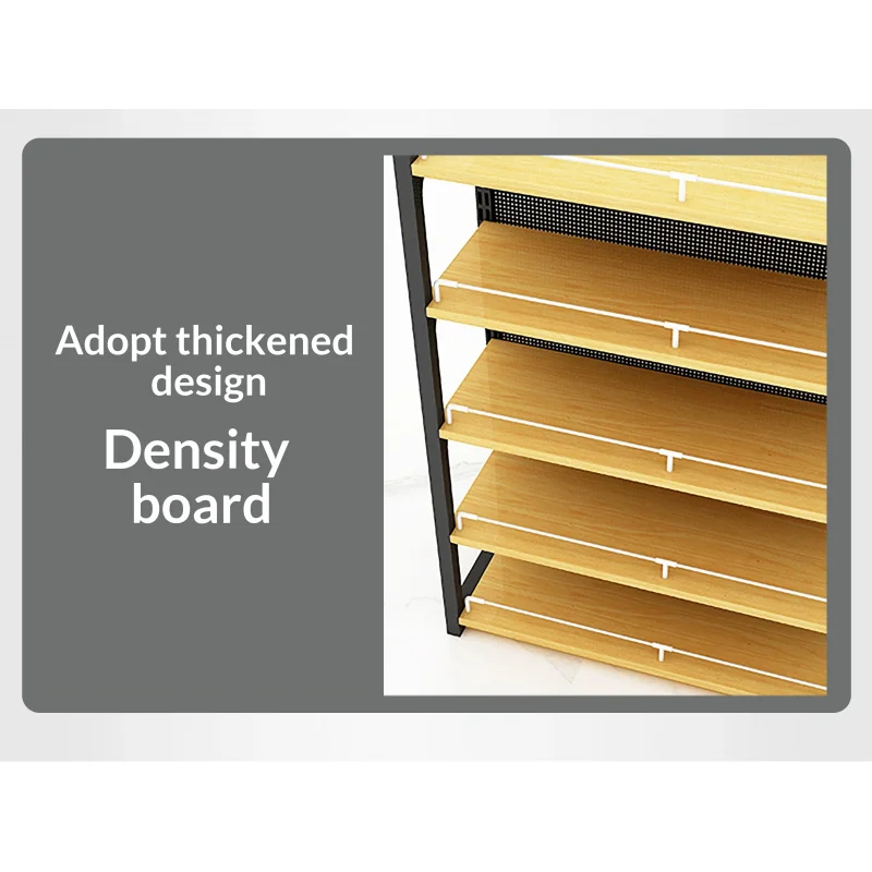 custom.OEM Steel-Wood Supermarket Gondola Rack Single Double Sided Display Stand Retail Store Convenience Shop Shelf Custom Size view 2