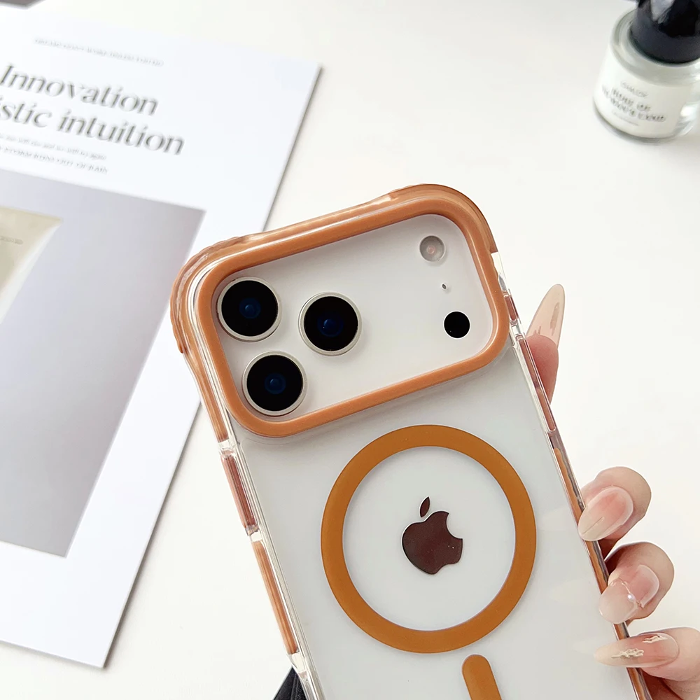 Casing Sudut Perlindungan Ganda untuk iPhone 17 Air Pro Max Magsafe Strip Anti-tabrakan Bagian Dalam Bening Penutup Anti Jatuh Yang Diperkuat