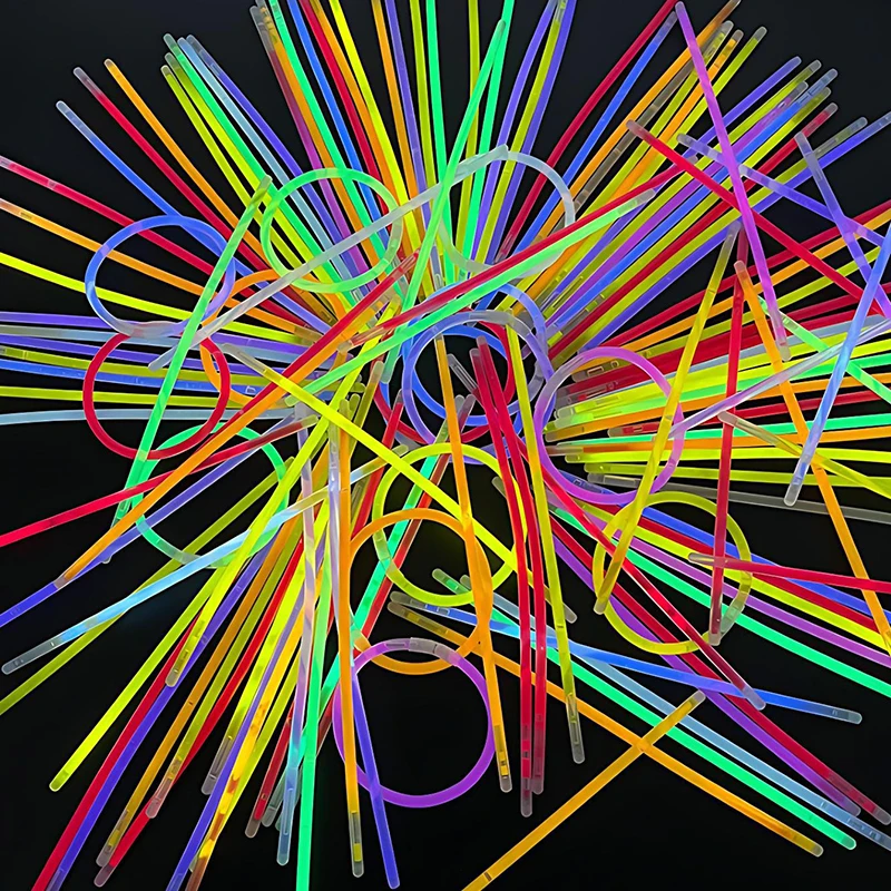 30/60/120PCS Glow Sticks Random Colors Night Glowing Fluorescence Stick DIY Bracelet Necklace Photography Props Party Favors ZYF