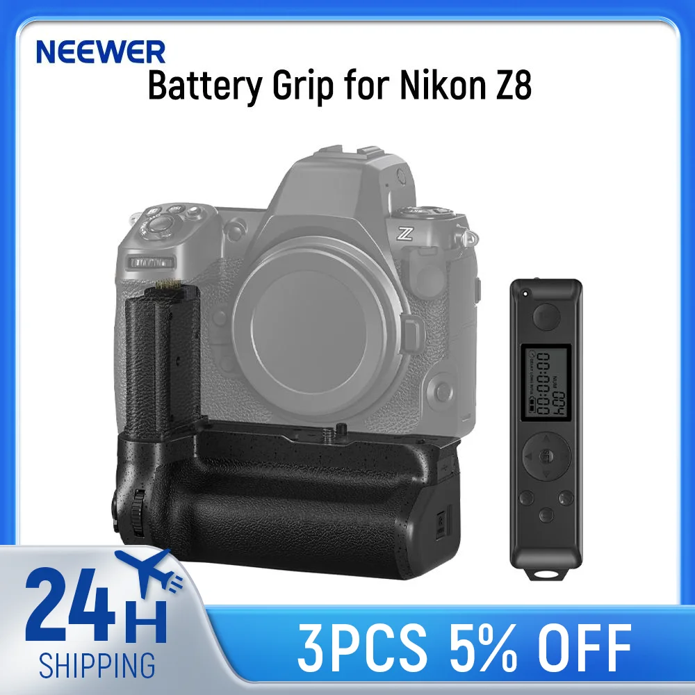 NEEWER MB-N12 Battery Grip for Nikon Z8 with 2.4G Remote Shutter Button AF On Multi Selector Comfort Grip for Vertical Shooting