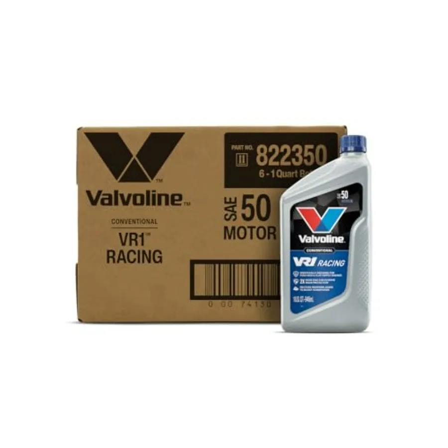 

Моторное масло VR1 Racing SAE 50, 1 QT, упаковка из 6 штук, для высокопроизводительных двигателей, синтетическая формула, красный цвет, длительная защита и надежная защита двигателя.