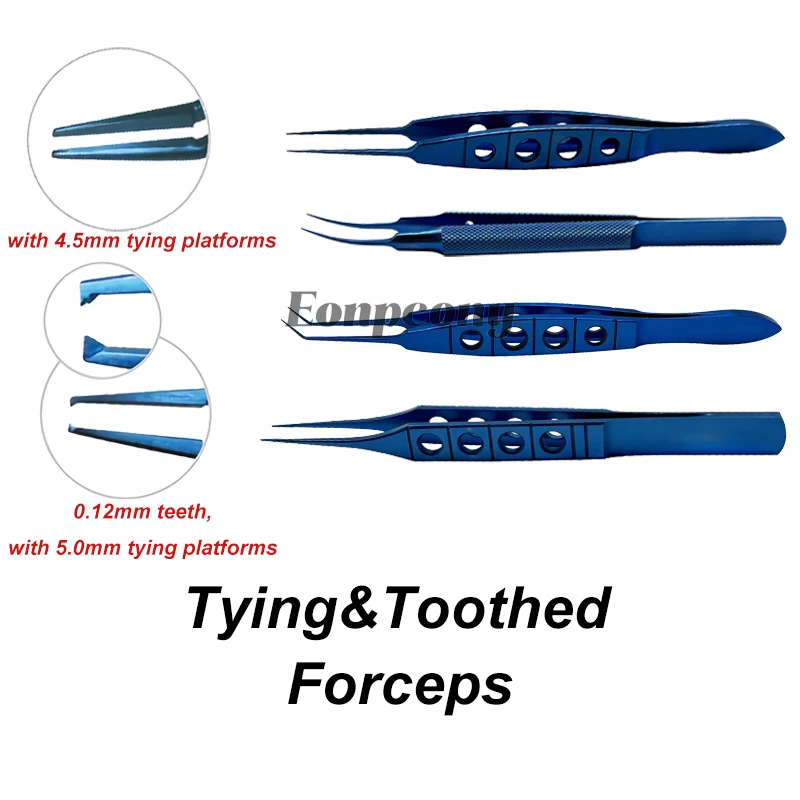 Ophthalmic Forceps Mcpherson Tying Toothed Forceps Tweezers Titanium Ophthalmic Surgical Instruments