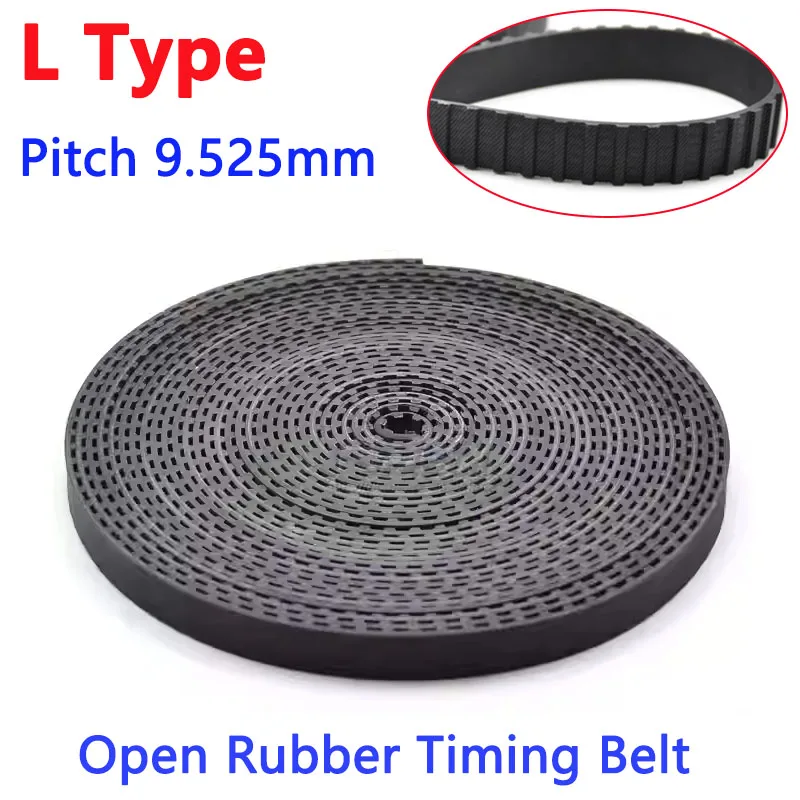 1-10 Meters L Type Open Rubber Timing Belt Width 20mm 25mm for L Synchronous Wheel Trapezoid Tooth Pitch 9.525mm