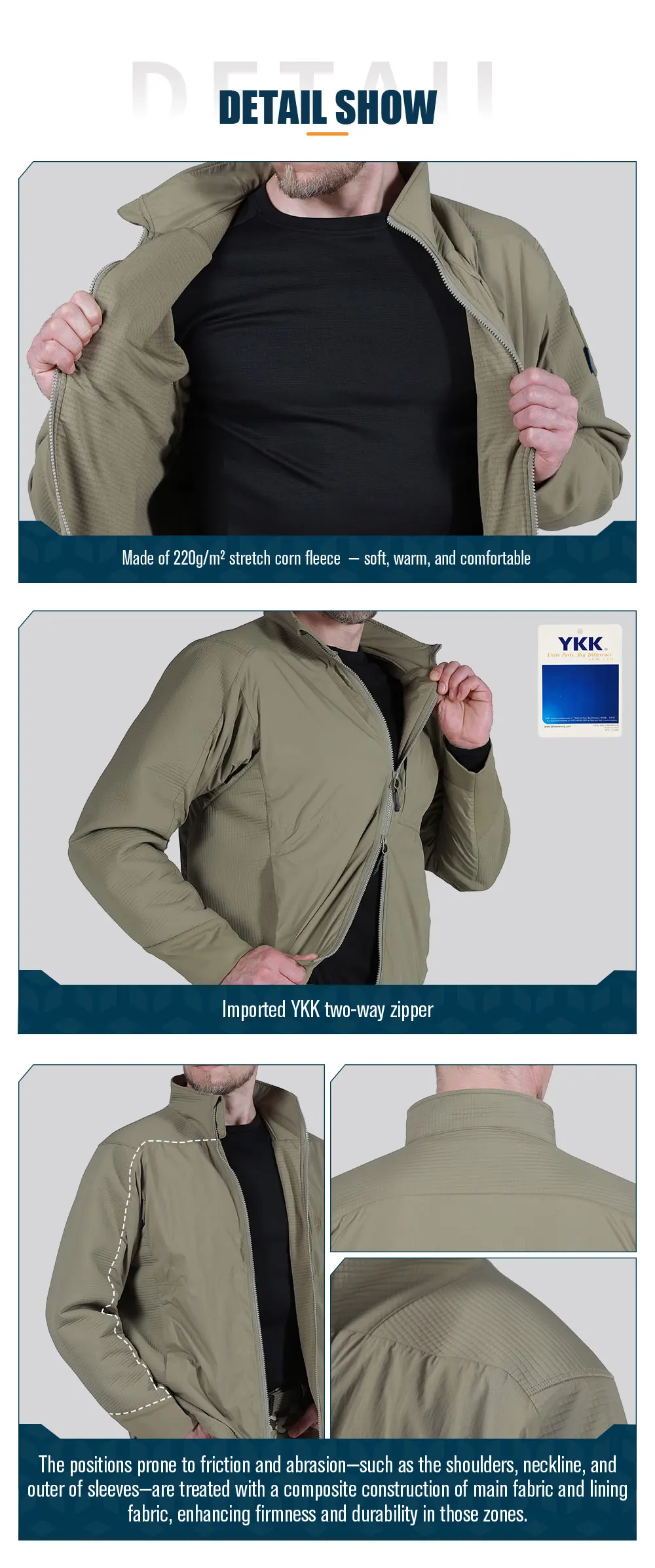 Emersongear Blue Label Turtle Softshell-Jacke Sportliche Winddichte Jacke Warme Outdoor-Camping-Jacke Ergonomischer Schnitt Wandern Jagd Nylon – Detail 6