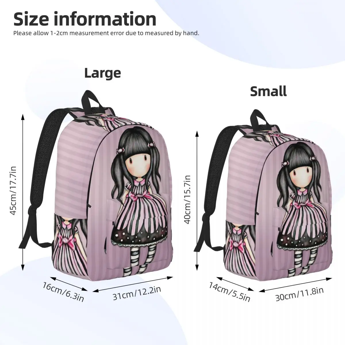 Santoro Gorjuss Backpack for Boy Girl Kids Student School Bookbag Kawaii Cartoon Daypack Kindergarten Primary Bag Outdoor