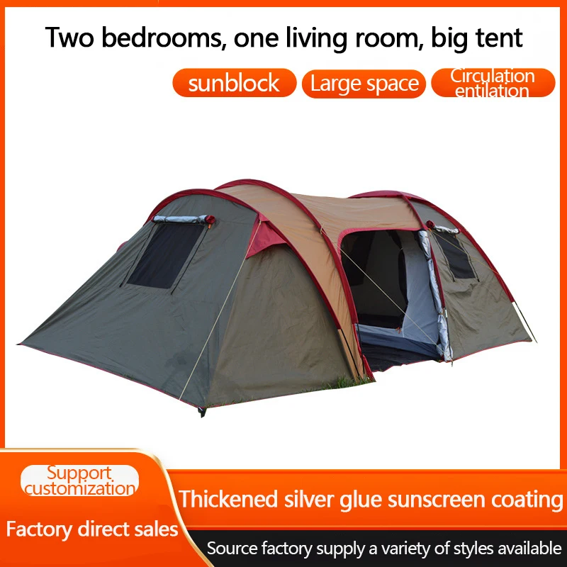 Camping 5-8 people waterproof sun protection double tent breathable ventilation outdoor camping tent automatically installed