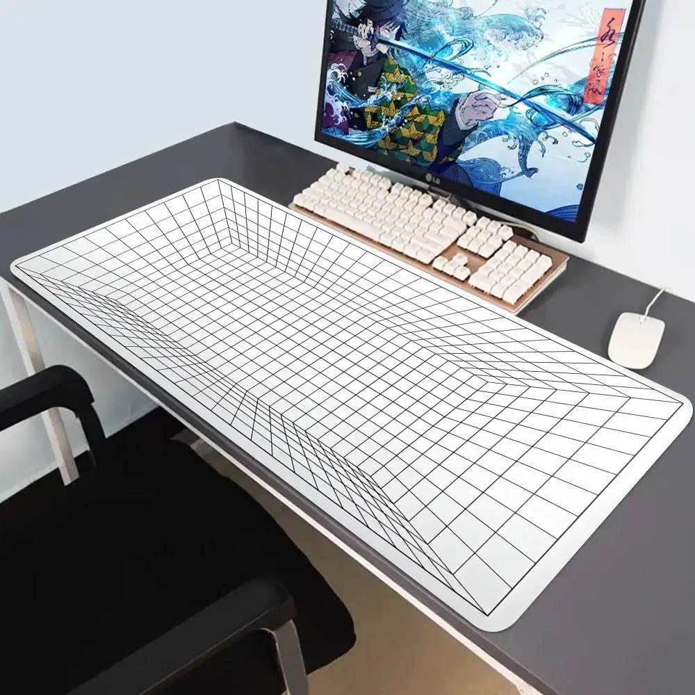 

Minimalist Style Mouse Pad Deep Deskmats Perspective Black White Carpets Art Large Office Keyboard MouseMat HYBXAXC for Laptop