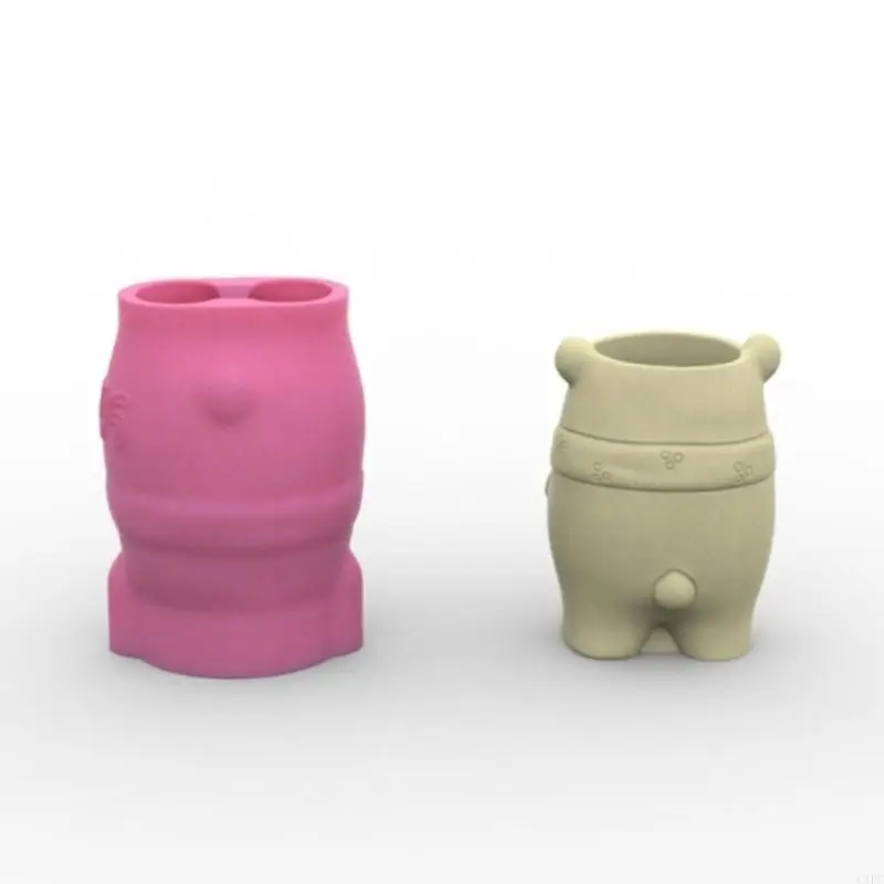  Versatile Silicone Mould for Bear Flower Pots Easy Demoulding Cement Planter Accessory for Enthusiasts Household