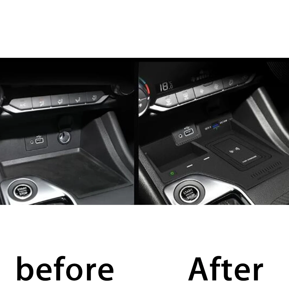 QC3 Fast Wireless Charging Phone Charger usb socket For Nissan Sylphy Sentra 2020 2021 2022 2023 Mobile Holder Accessories