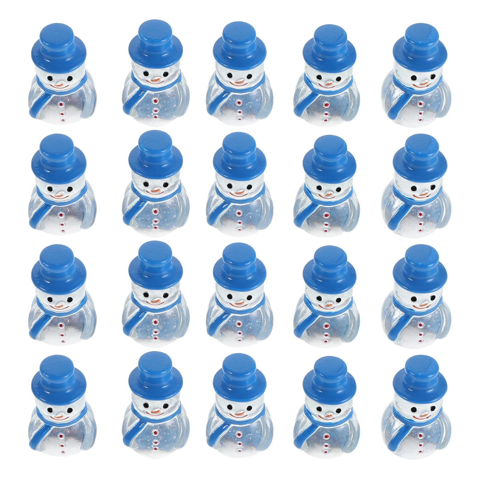 

20Pcs Resin Mini Snowman Ornaments Cute Christmas Tabletop Decor Winter Micro Landscape Holiday Tiered Tray Fillers