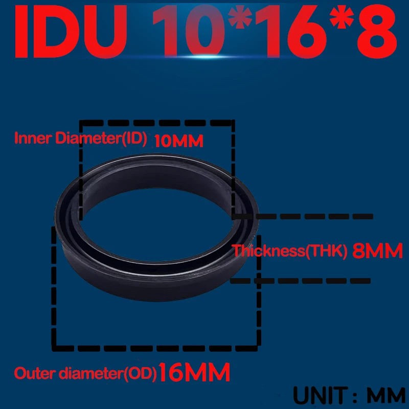 Black NBR YXD/IDU Shaft Seal Ring, Pneumatic, Piston seal, Hydraulic, Outer Diameter 12-400mm, Used to Seal Piston