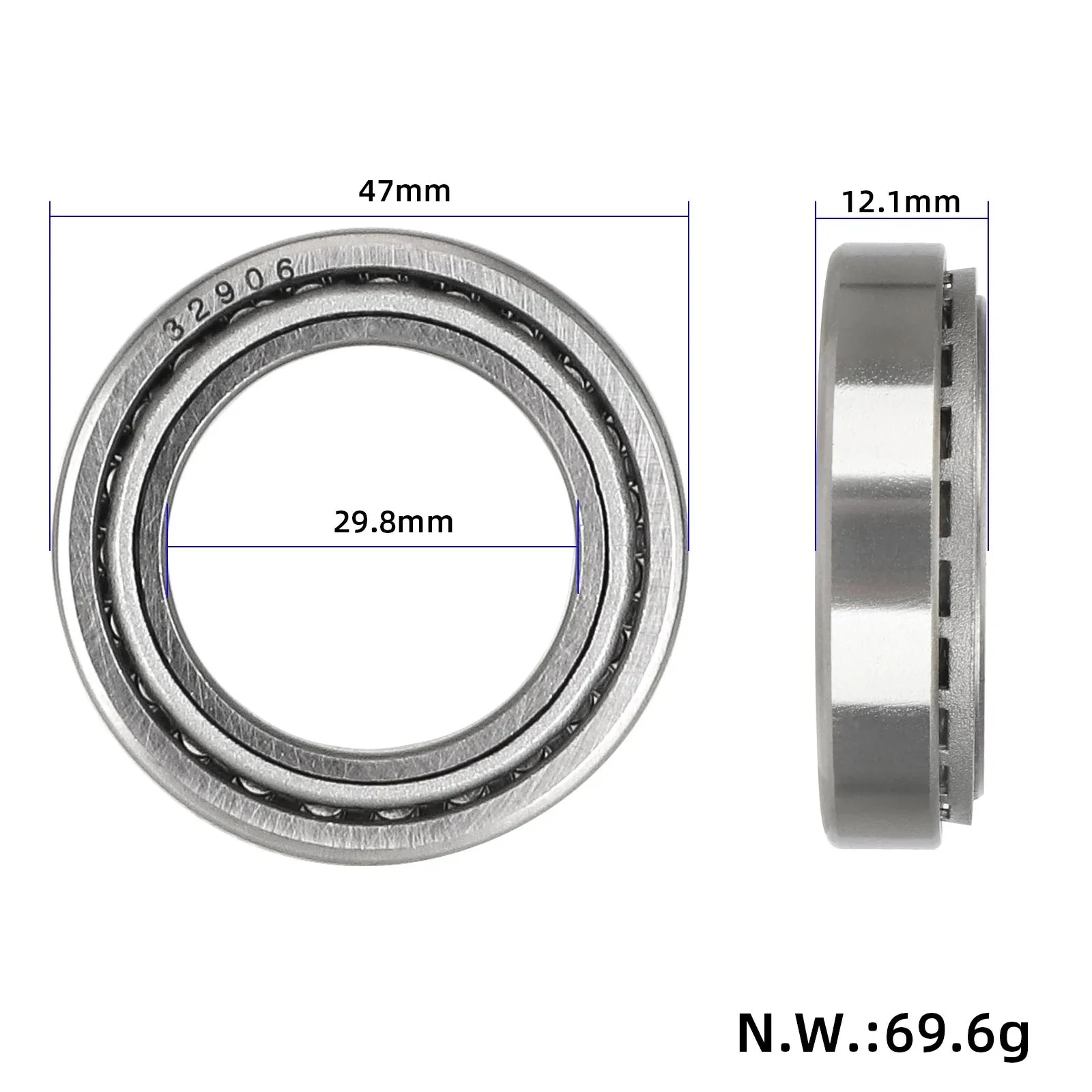 32906 Tapered Roller Bearing Heavy Duty Industrial Machinery Component Steering Fork Shaft Clutch Pressure Stable Performance