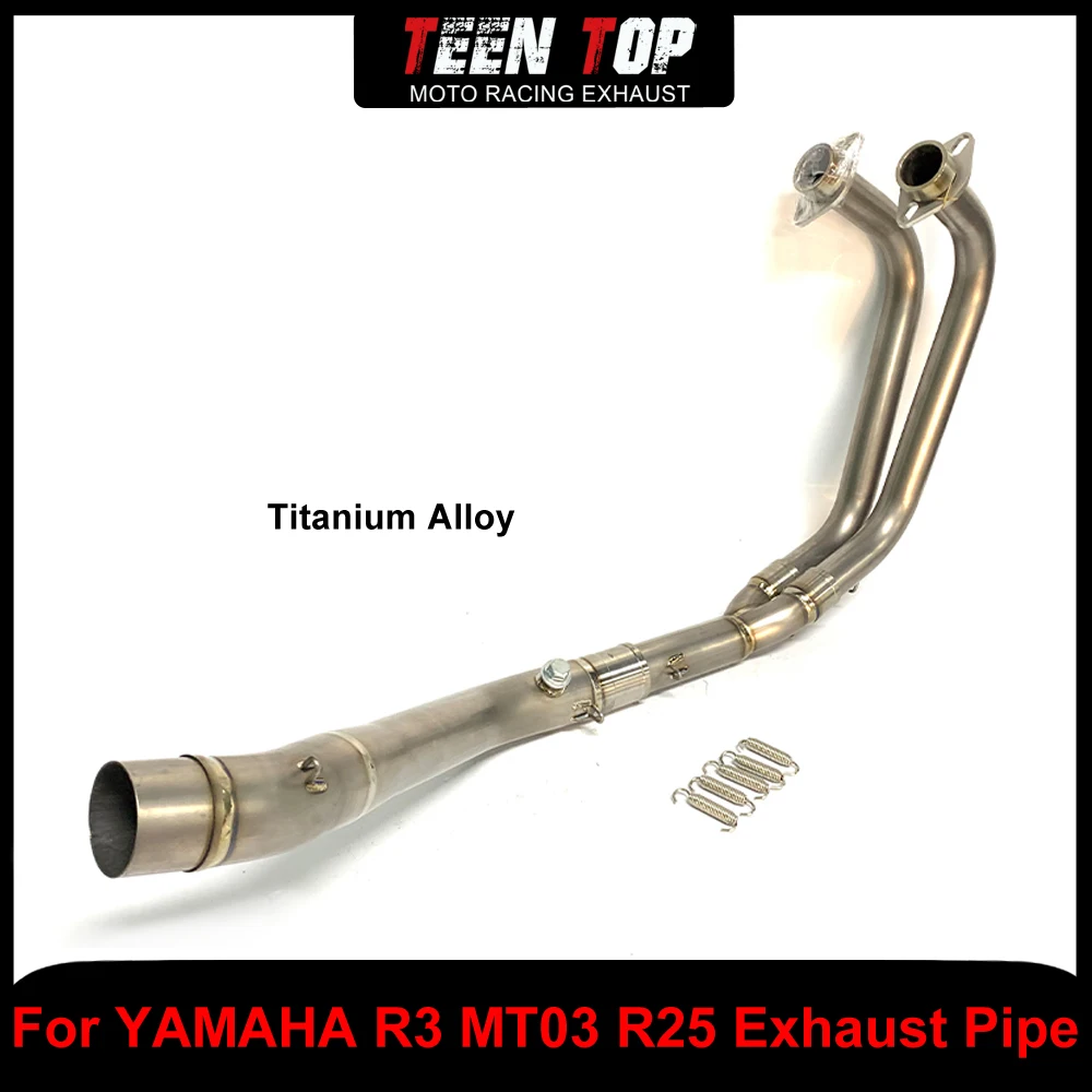 

51mm For Yamaha R3 R25 MT03 Exhaust Elbow Front Link Pipe Motorcycle Escape Connect Tube Titanium Alloy YZF-R3 Exhaust Pipe
