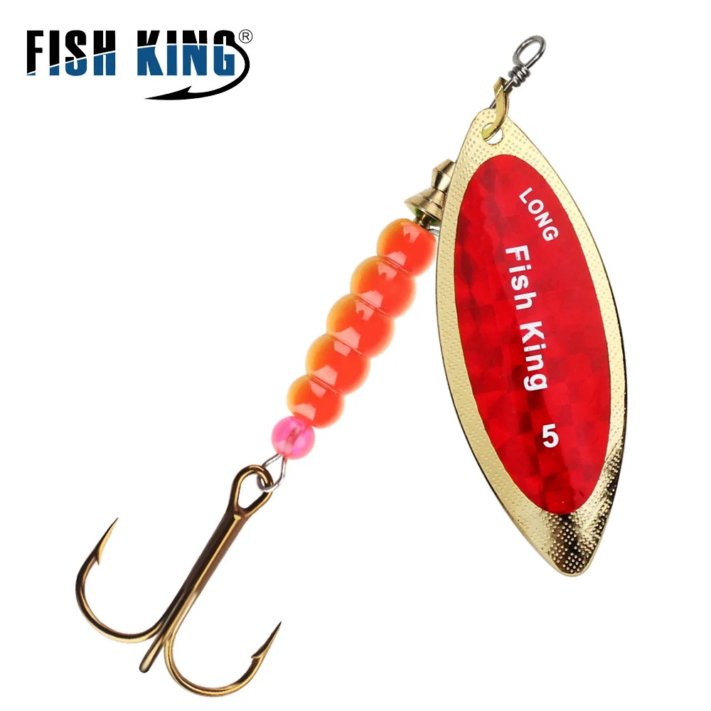 FISH KING Spinner Fishing Lure 4.5g 12.5g 27.1g Sequin Spoon Hard Bait Fishing Wobblers Fishing Tackle Isca Atificial Bait Pesca