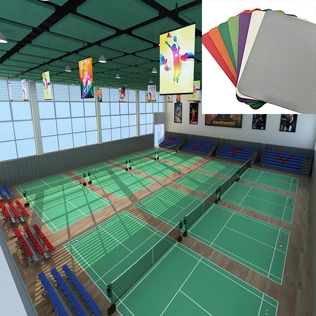Custom High Quality Pvc Vinyl Flooring Sponge Outdoor Pvc Flooring Carpet Roll Sports Flooring Badminton Court Mats