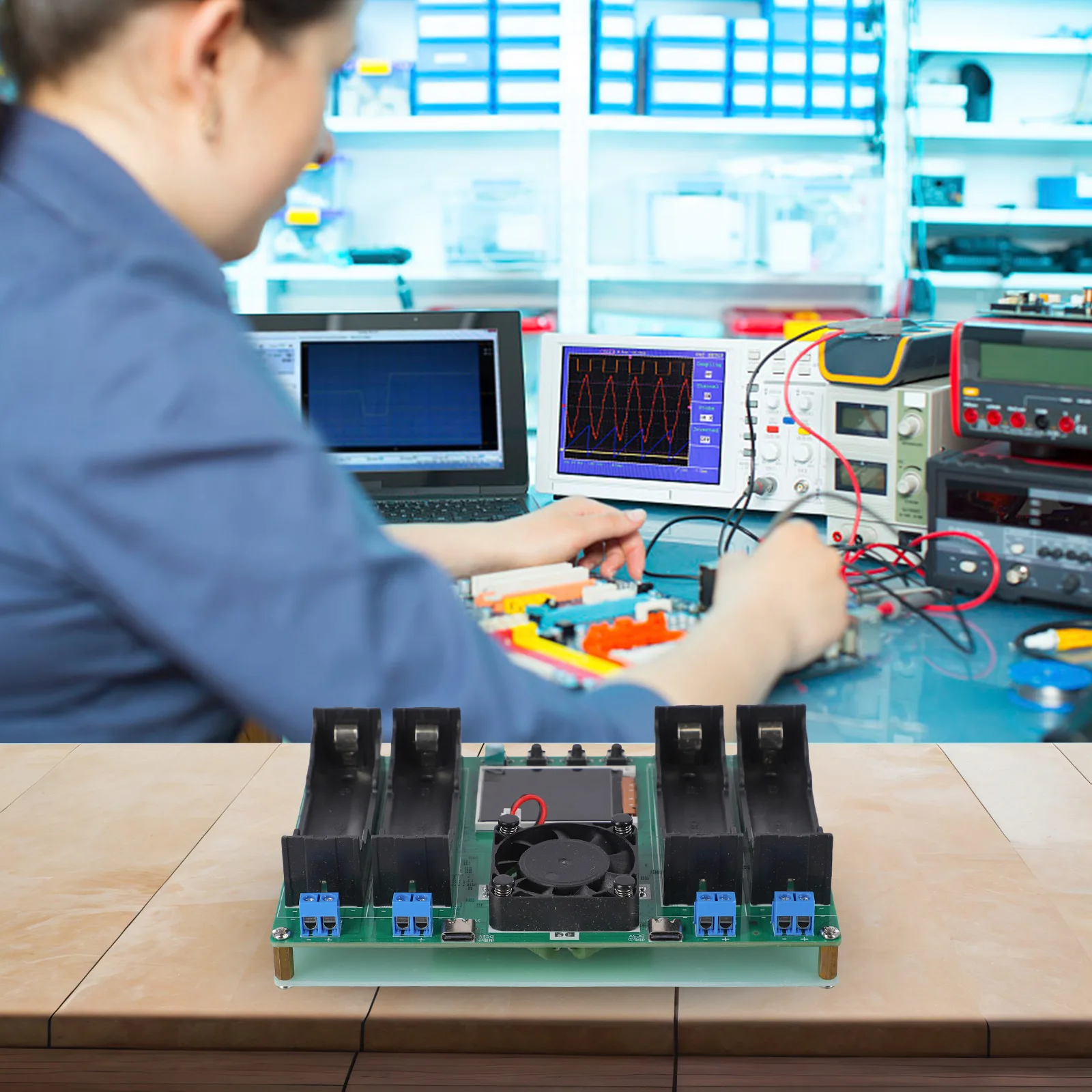 وحدة قياس جهاز اختبار البطارية Hoom Kitchen 4-قناة الطاقة التراكمية شاشة ديجيتال التفريغ الداخلي الجديد