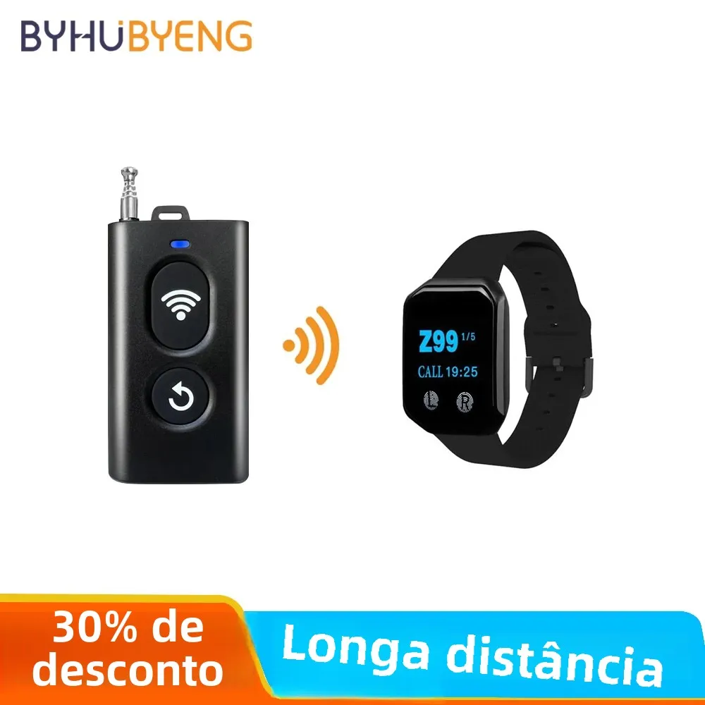 Sistema de Chamada para Cuidadores Sem Fio BYHUBYENG com Botão de Alerta e Receptor à Prova d'Água para Uso Doméstico