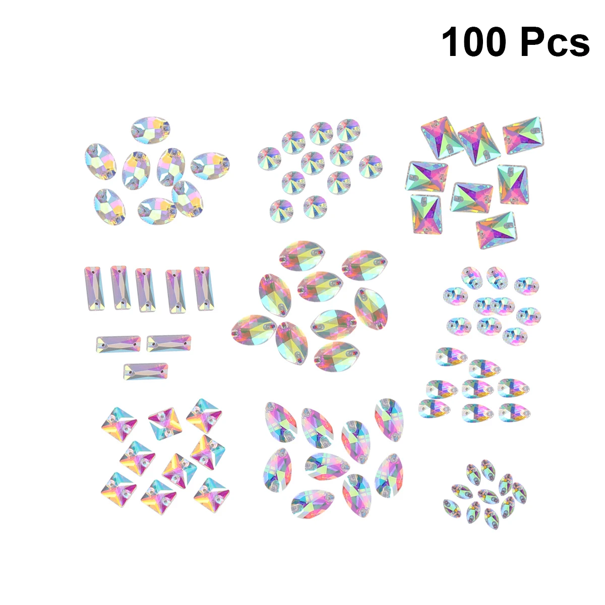 

100pcs Crystal Claw Glass Colorful Sewing Rhinestones For Diy Costume Wedding Dress Decoration Claw Rhinestones Craft