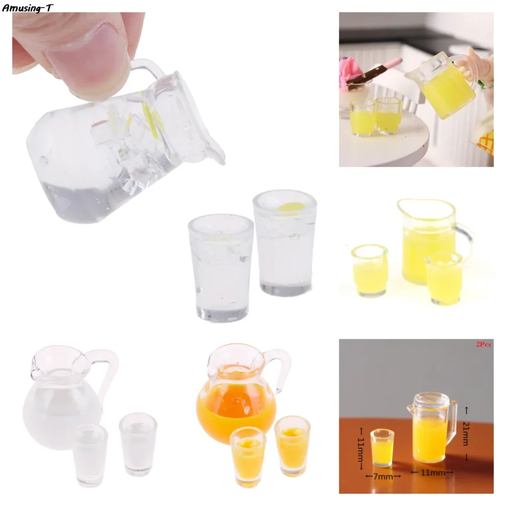 

[JN] 1/12 Dollhouse Toys Miniature Juice/milk jug for Miniature Kitchen Accessory