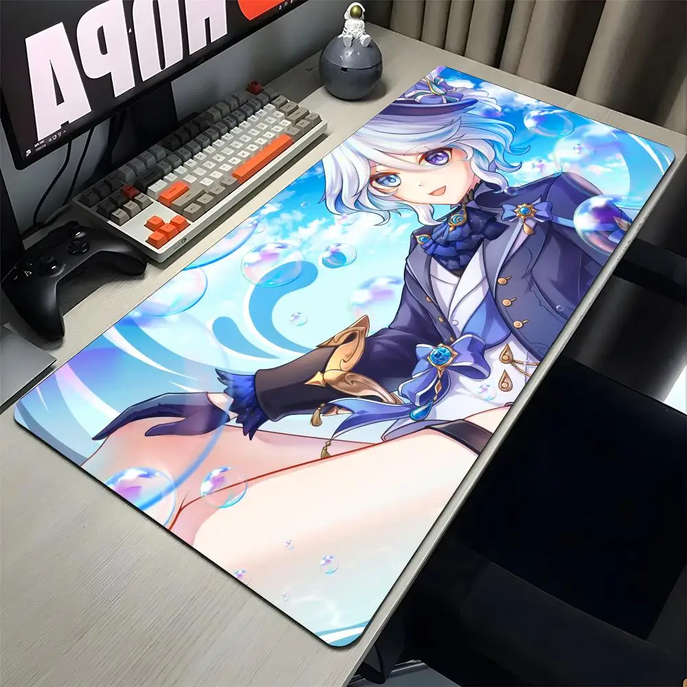 Genshin Impact Furina Mouse Pad Gaming Mousepad Abstract Large 900x400x5mm MouseMat Gamer XXL Mause Carpet PC Desk