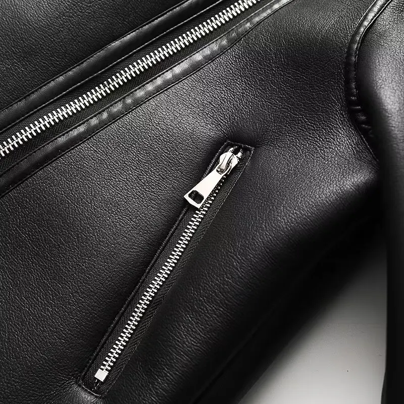 เสื้อโค้ทหนังผู้หญิง JNLEAOG รุ่นแฟชั่นสำหรับฤดูใบไม้ร่วง แขนยาว ผ้าโพลีเอสเตอร์ กันลม สีเข้าได้กับทุกชุด