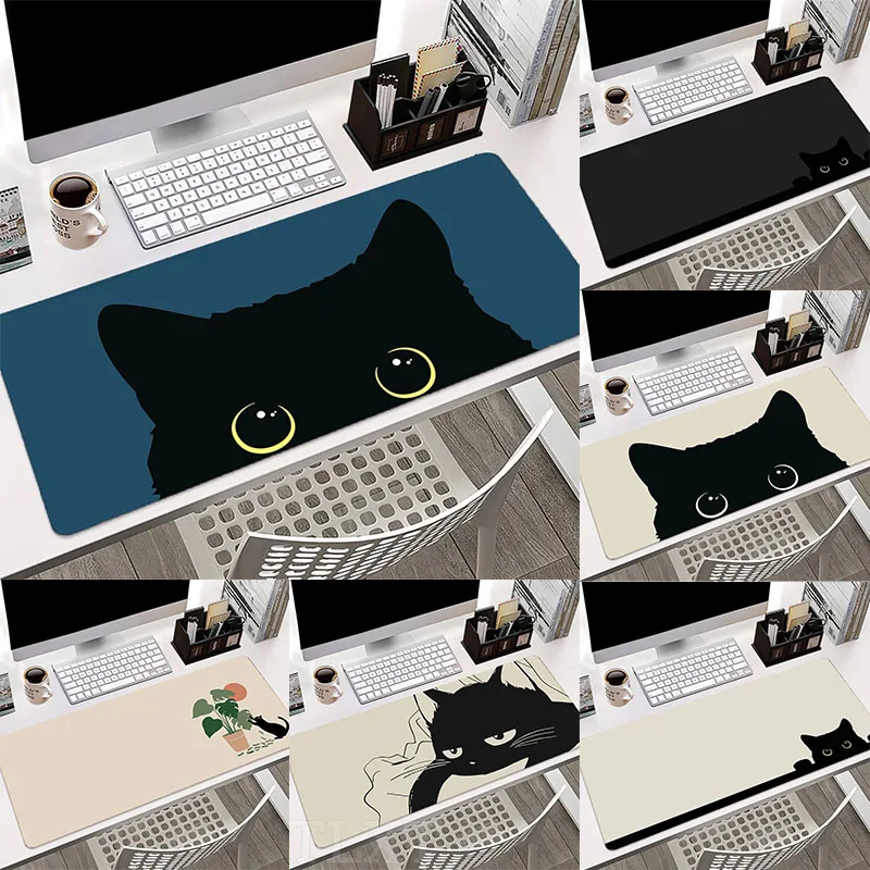 귀여운 고양이 컴퓨터 회사 책상 패드 대형 카와이 마우스패드 사무실 게임용 키보드 마우스 매트 XXL 대형 테이블 카펫