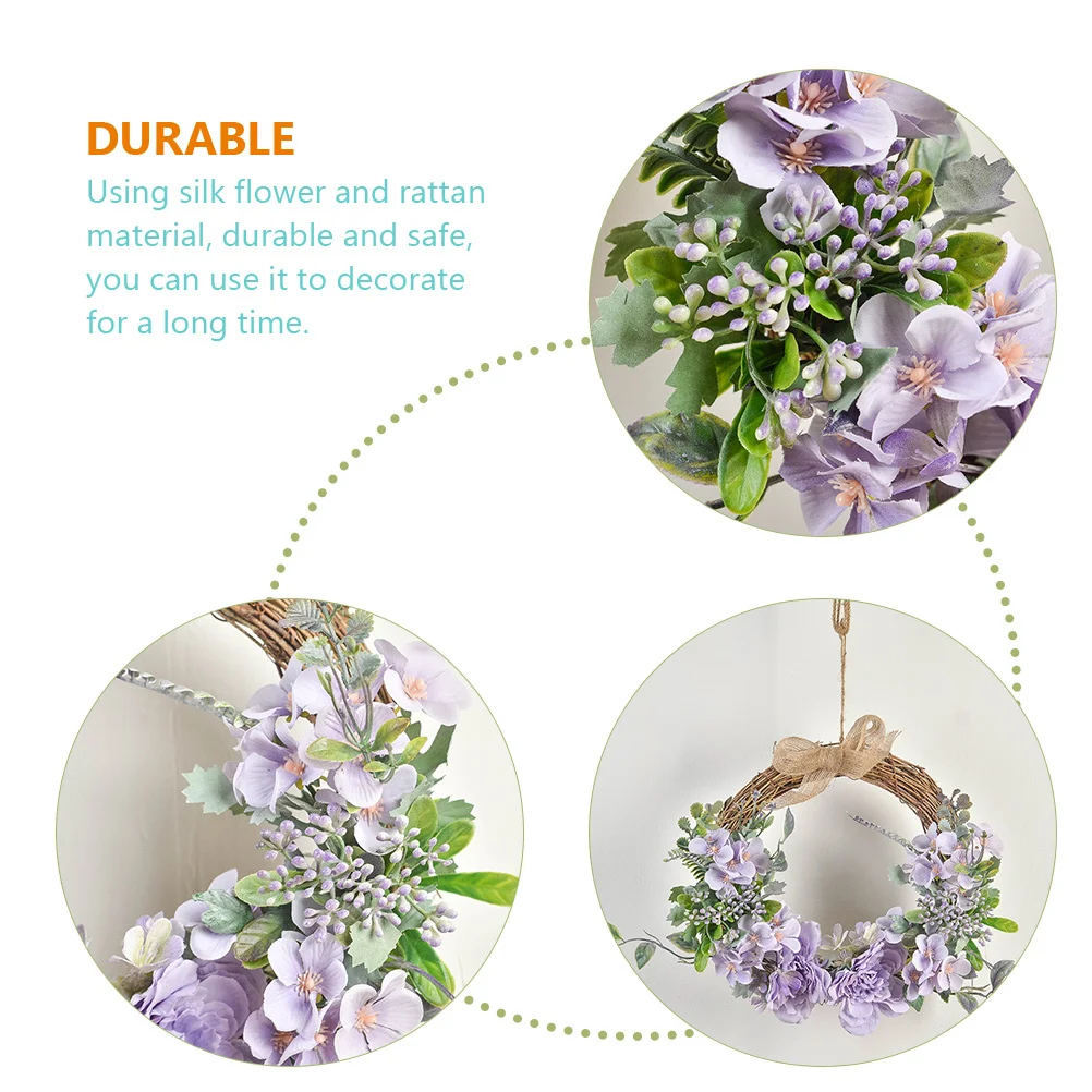 

Silk Flower Valentine Wreath Beautiful Bow Design Decorative Door Window Hanging Summer Wreaths for Front Door Party Photo Prop