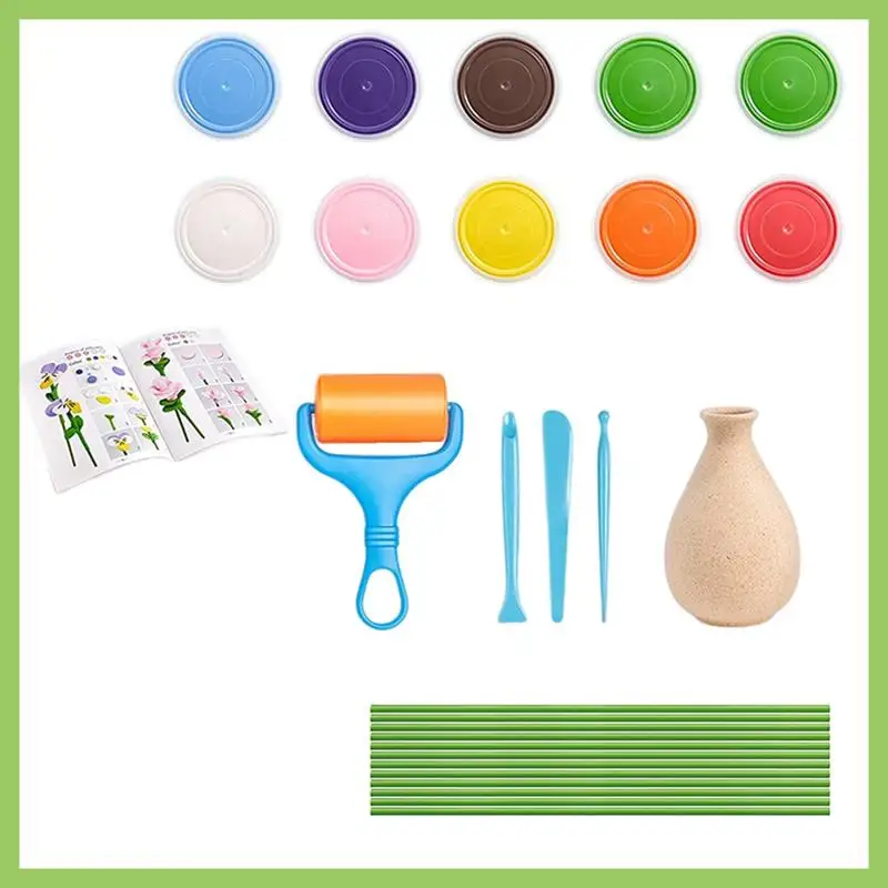 

Набор для рукоделия с цветами для детей Набор для рукоделия и искусства, забавный набор «сделай сам», детский набор для вечеринки в честь Дня матери, ваза и пуговицы, прочный цветочный набор