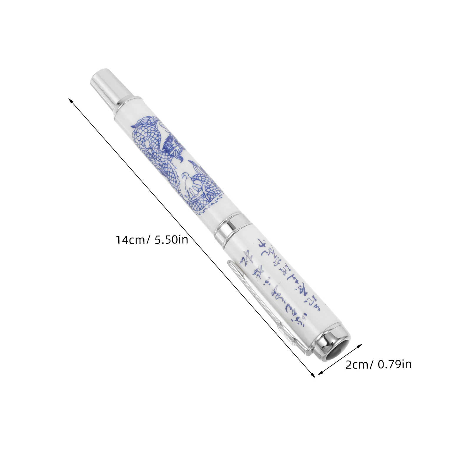 قلم حبر من البورسلين الأزرق والأبيض من الفولاذ المقاوم للصدأ للكتابة السلسة لقلم الخط للمكتب والمدرسة والمجلات الفنية #5