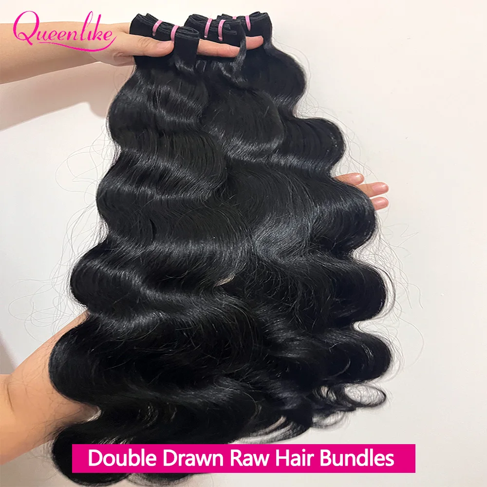 Extensiones de Cabello Humano Virgen Vietnamita Doble Trama 15A, Ondulado, 1/3/4 Paquetes, Cabello Sin Procesar