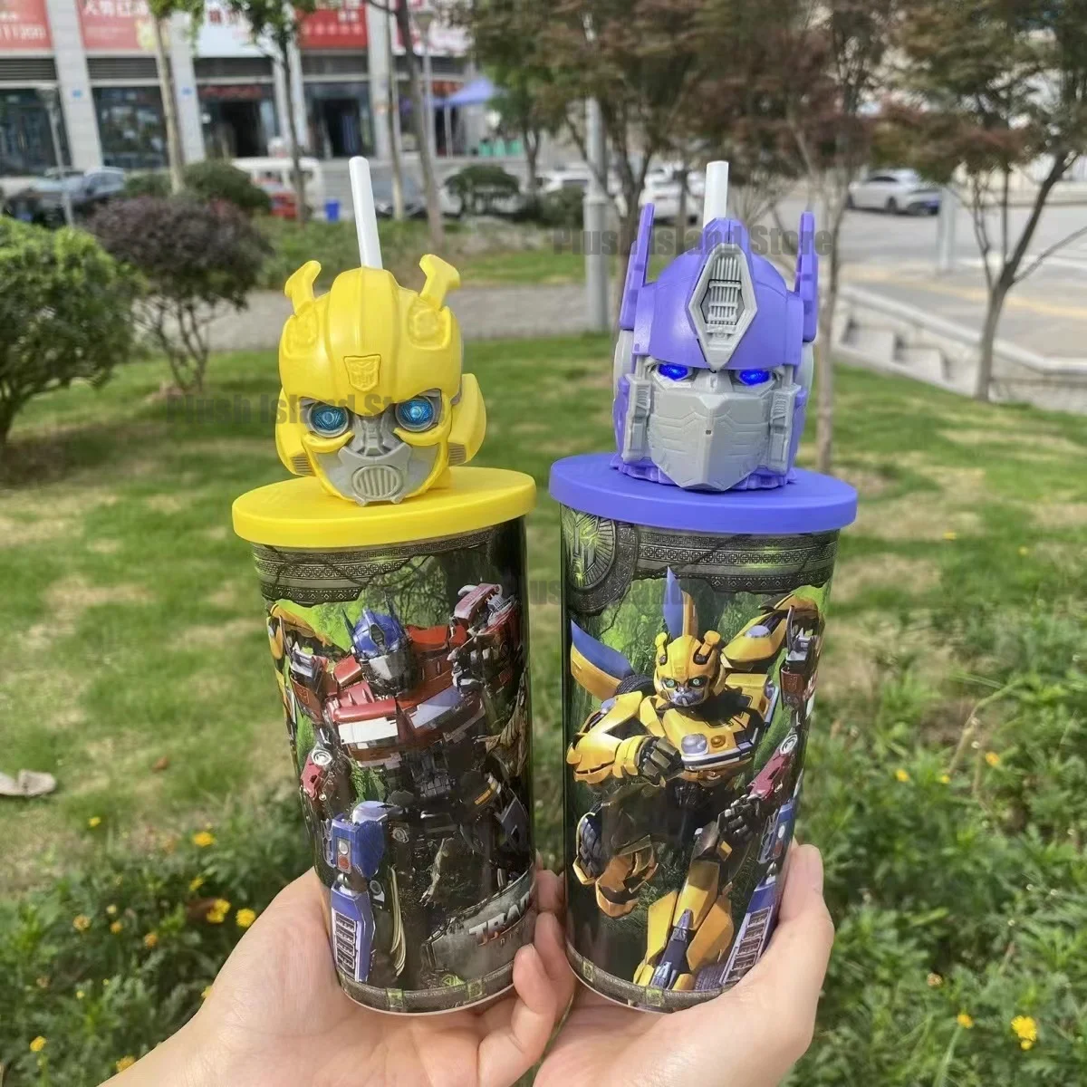 2024 New Movie 《Transformers One》 Optimus Prime Bumblebee Topper Cup Figuine Cinema Collectible Gift Capacity 22oz