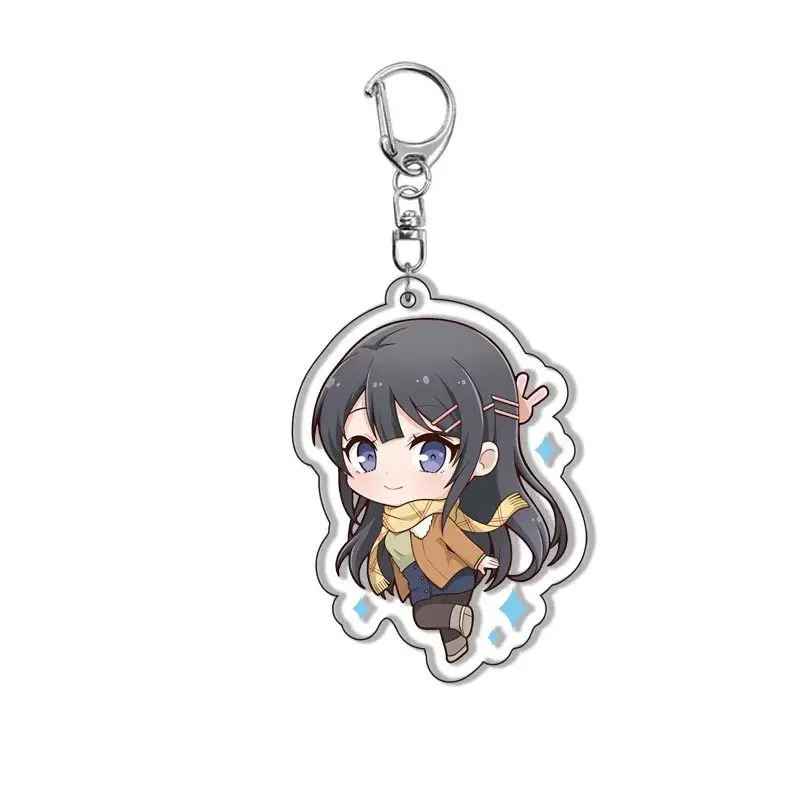 New Anime Mai Sakurajima Keychain Cosplay Azusagawa Sakuta Koga Tomoe Pendant Keychains Bag Accessories Car Key Ring Jewelry