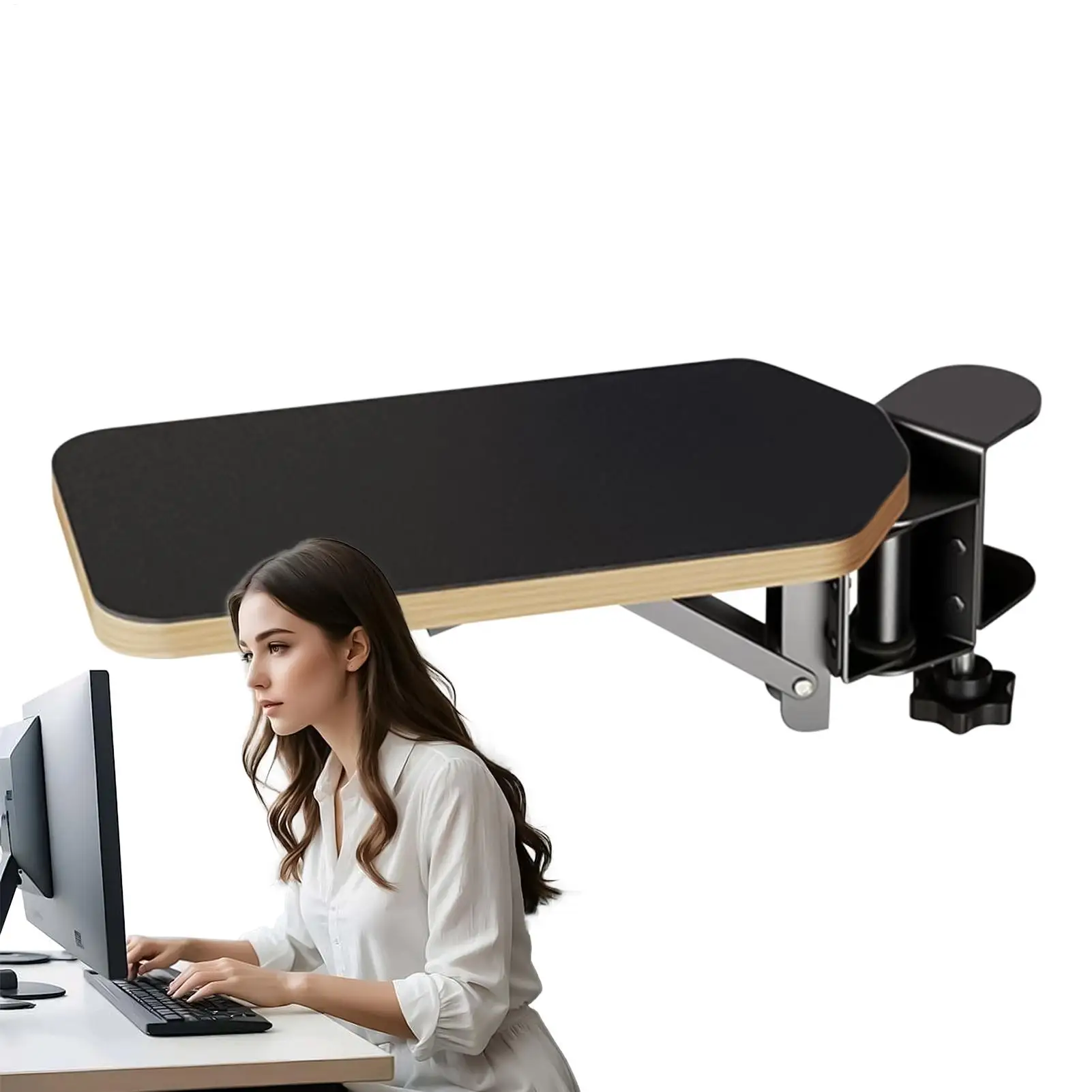 Arm Rest For Desk Wooden Table Extender 90 Degree Rotatable Foldable Padded Arm Rest For Typing Gameplay Computer Airplane