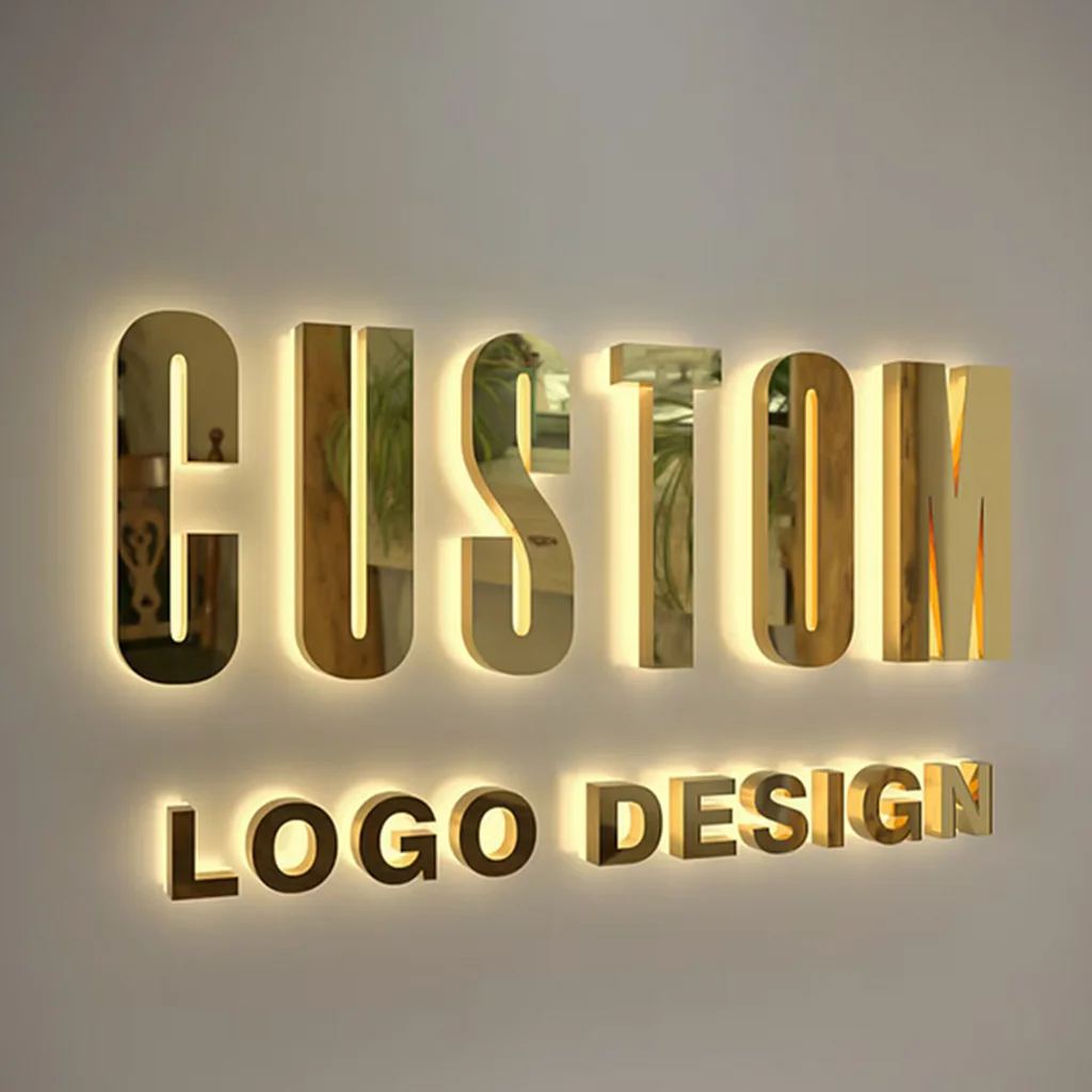 

Изготовленная на заказ светодиодная вывеска с металлической подсветкой, вывеска для бизнеса с подсветкой, вывеска с логотипом компании и офиса, 3D металлические вывески из нержавеющей стали